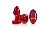 Cheeky Charms Red Rechargeable Vibrating Metal Butt Plug With Remote Butt Plugs